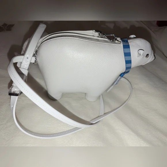 Kate Spade | Artic Friends White Leather Polar Bear Crossbody Handbag Purse NWT - Picture 4 of 9